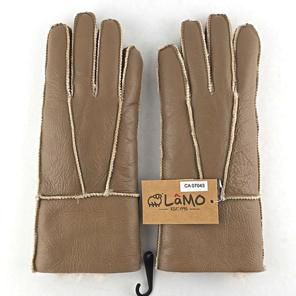 LAMO Women's 100% Premium Australian Sheepskin Genuine Tan Leather Gloves Size S - Picture 2 of 12